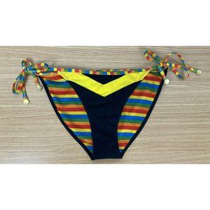 Womens coogi swim one piece swimsuit Bottom Jamaican Large Yellow‎ Black Y2K Vtg